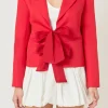 ENDLESS ROSE Blazers | Tops*- Bow Contrast Blazer RED