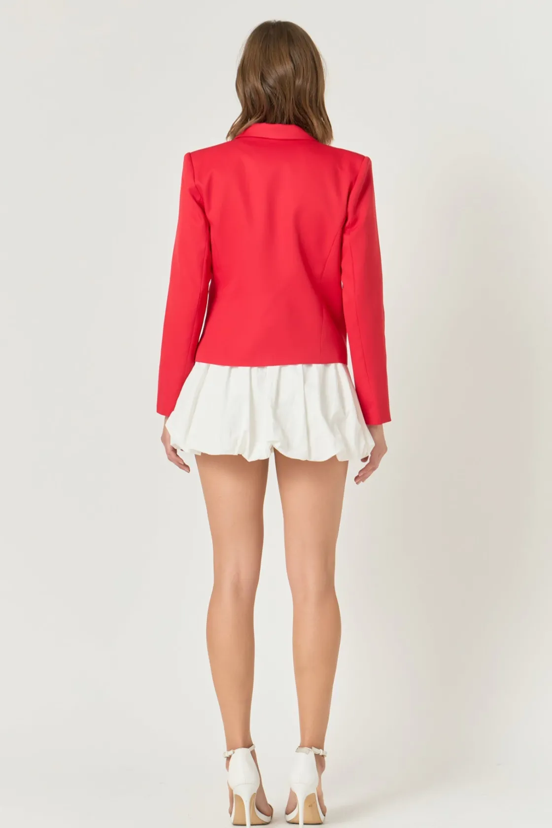 endless_rose__bow_contras_2.webp ENDLESS ROSE Blazers | Tops*- Bow Contrast Blazer RED