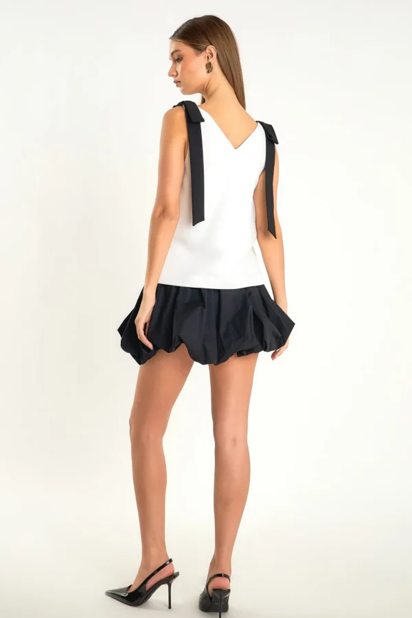 ENDLESS ROSE Tops*- Bow Detailed Top OFFWHITE