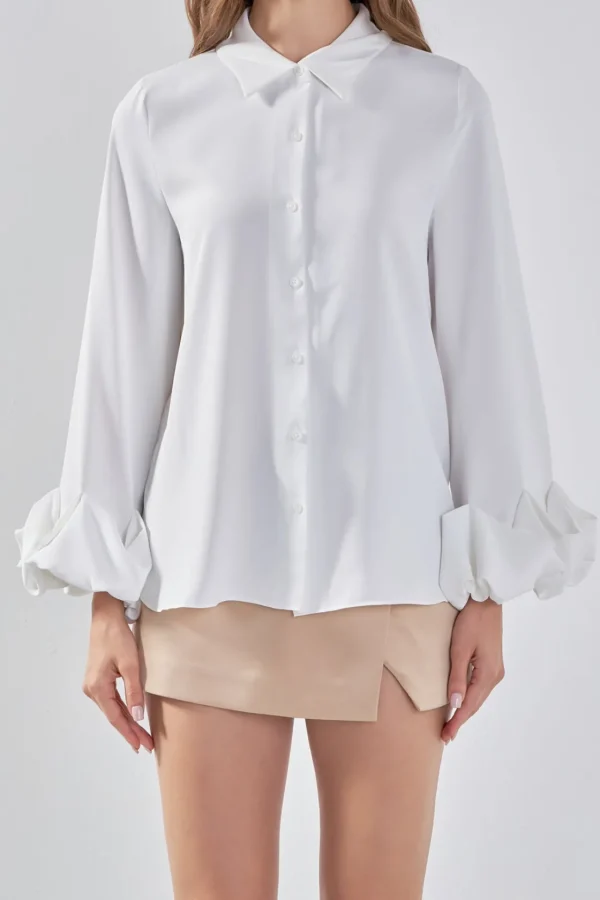 ENDLESS ROSE Shirts & Blouses | Tops*- Bubble Accent Dress Shirt