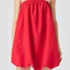 ENDLESS ROSE Strapless | Tops*- Bubble Mini Dress RED
