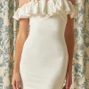 ENDLESS ROSE White Dresses | Bodycon Dresses*- Bubble Off Shoulder Mini Dress WHITE