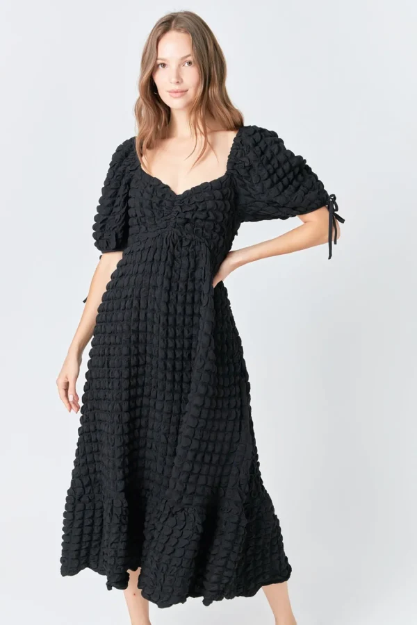 ENDLESS ROSE White Dresses | Tops*- Bubble Puff Sleeve Maxi Dress