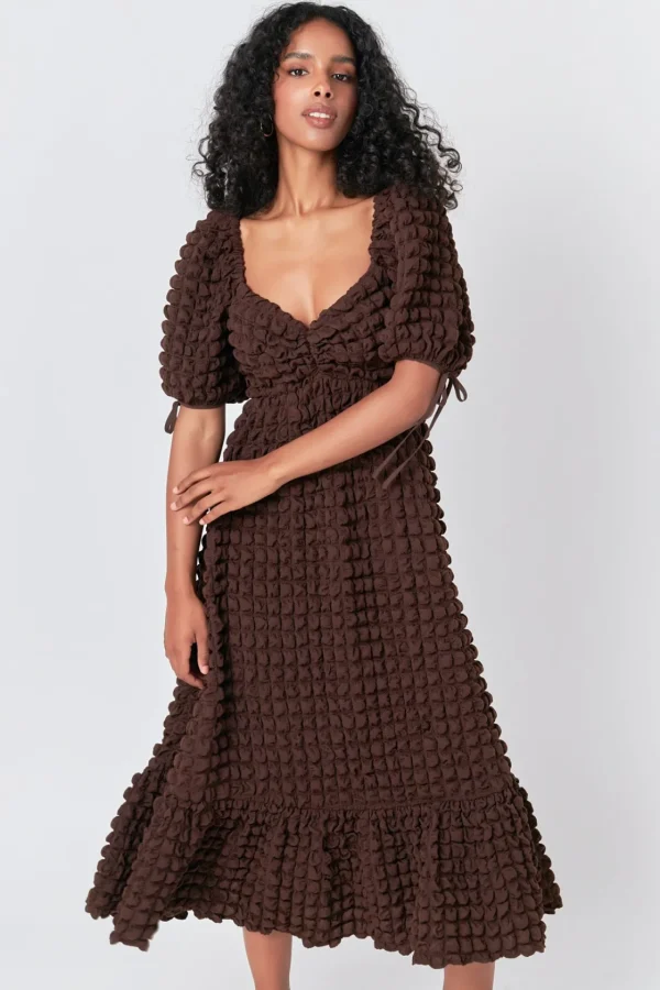 ENDLESS ROSE White Dresses | Tops*- Bubble Puff Sleeve Maxi Dress