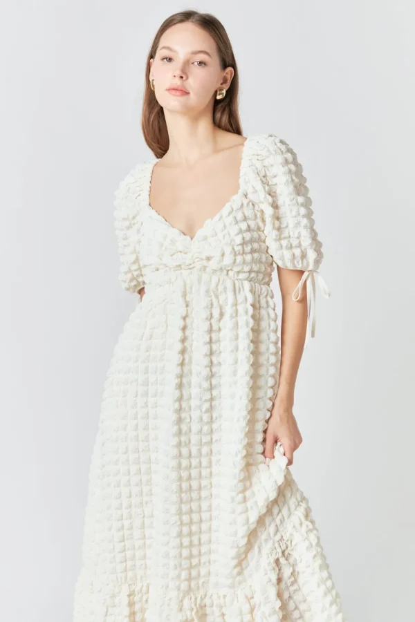 ENDLESS ROSE White Dresses | Tops*- Bubble Puff Sleeve Maxi Dress