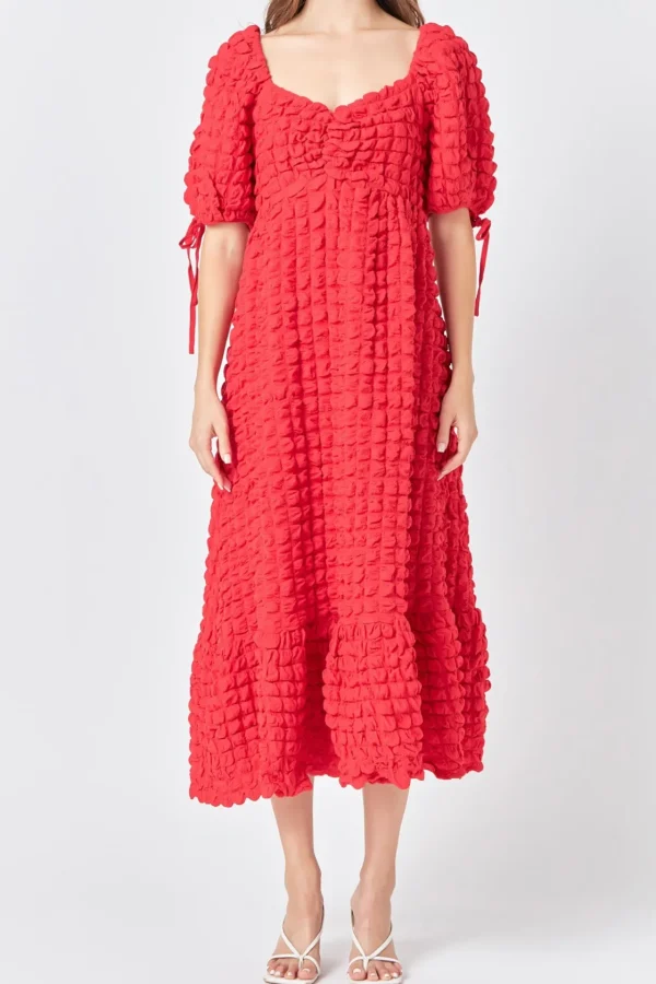 ENDLESS ROSE White Dresses | Tops*- Bubble Puff Sleeve Maxi Dress