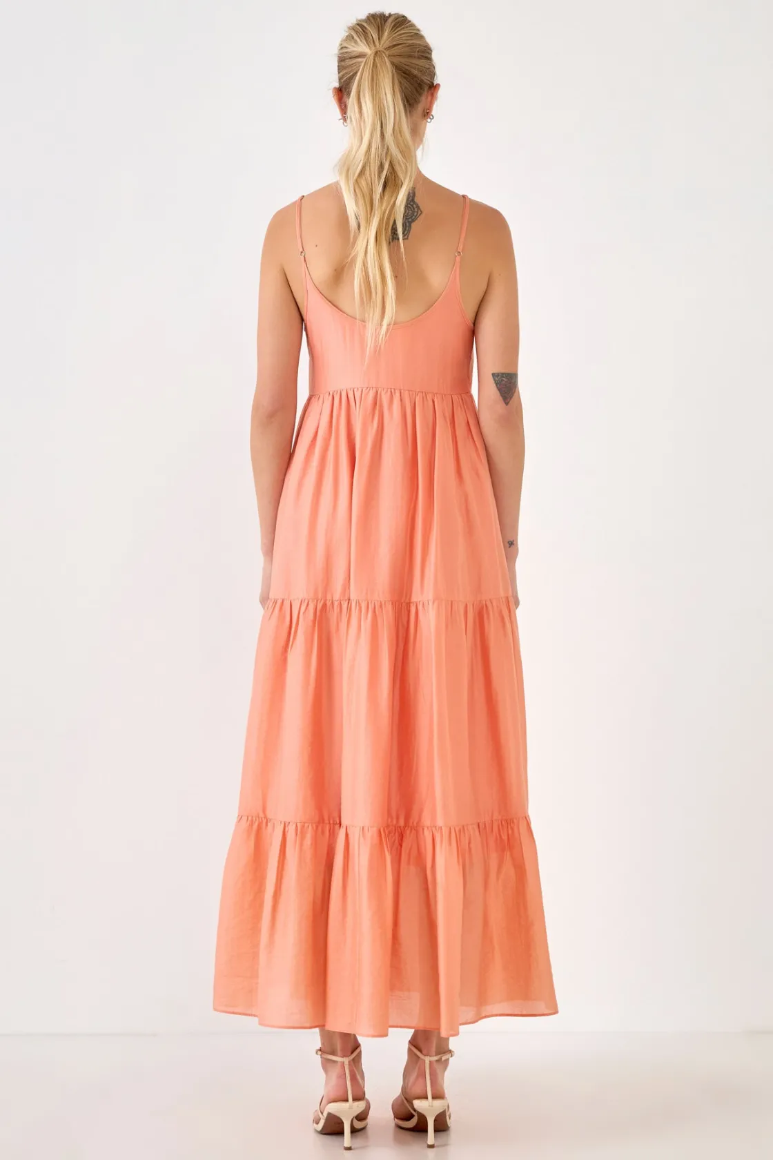 endless_rose__button_deta_7.webp ENDLESS ROSE Tops*- Button Detail Tiered Maxi Dress
