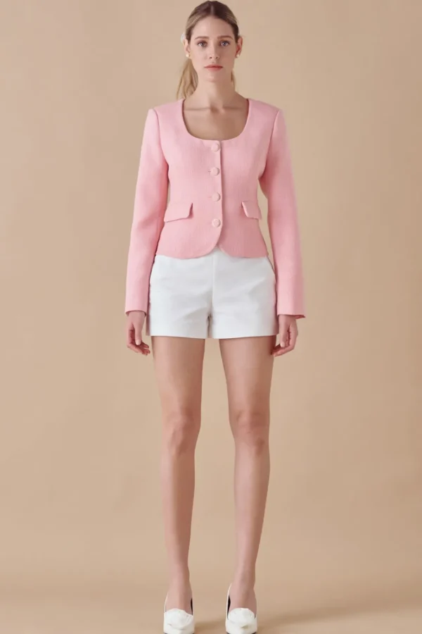 ENDLESS ROSE Jackets & Coats | Tops*- Button Up Tweed Jacket