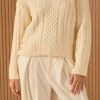 ENDLESS ROSE Sweaters & Knits | Tops*- Cable Knit V-Neck Long Sleeve Sweater IVORY