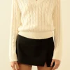 ENDLESS ROSE Sweaters & Knits | Tops*- Cable Knit Ribbed Sweater IVORY