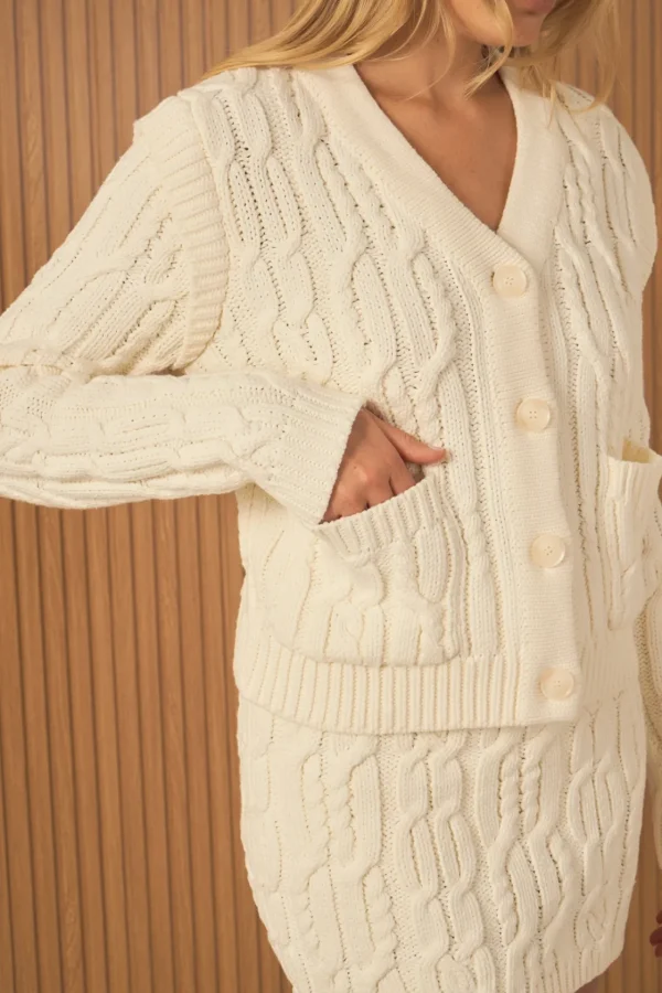 ENDLESS ROSE Sweaters & Knits | Matching Sets*- Cable Knit Cardigan IVORY