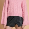 ENDLESS ROSE Sweaters & Knits | Tops*- Cable Knit Cropped Sweater PINK