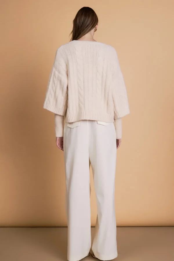 ENDLESS ROSE Sweaters & Knits | Tops*- Cable Twofer Sweater CREAM