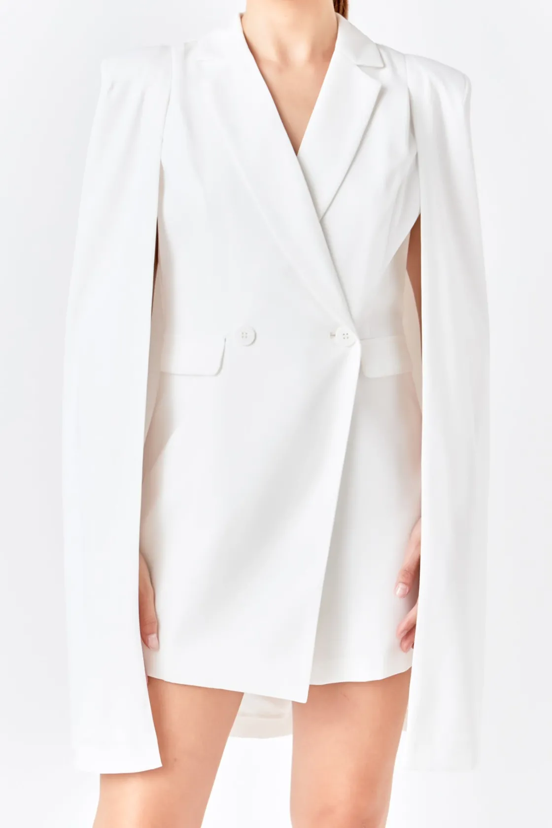 endless_rose__caped_blaze_0.webp ENDLESS ROSE Blazers | Tops*- Caped Blazer Romper WHITE
