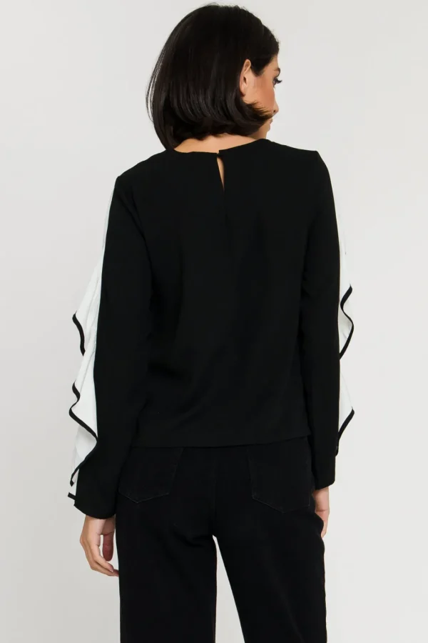 ENDLESS ROSE Shirts & Blouses | Tops*- Cascading Ruffle Blouse BLACK