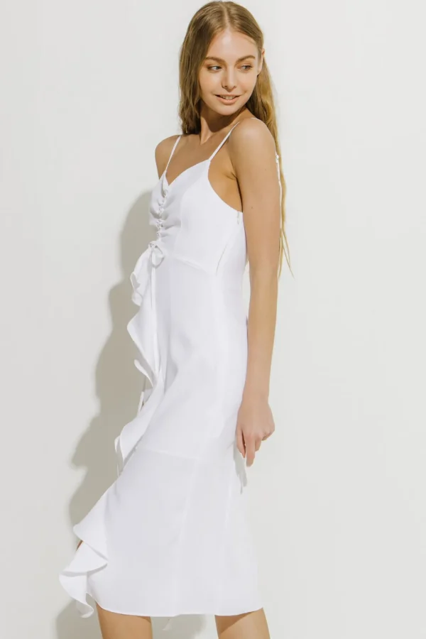 ENDLESS ROSE White Dresses | Tops*- Cascading Ruffle Dress