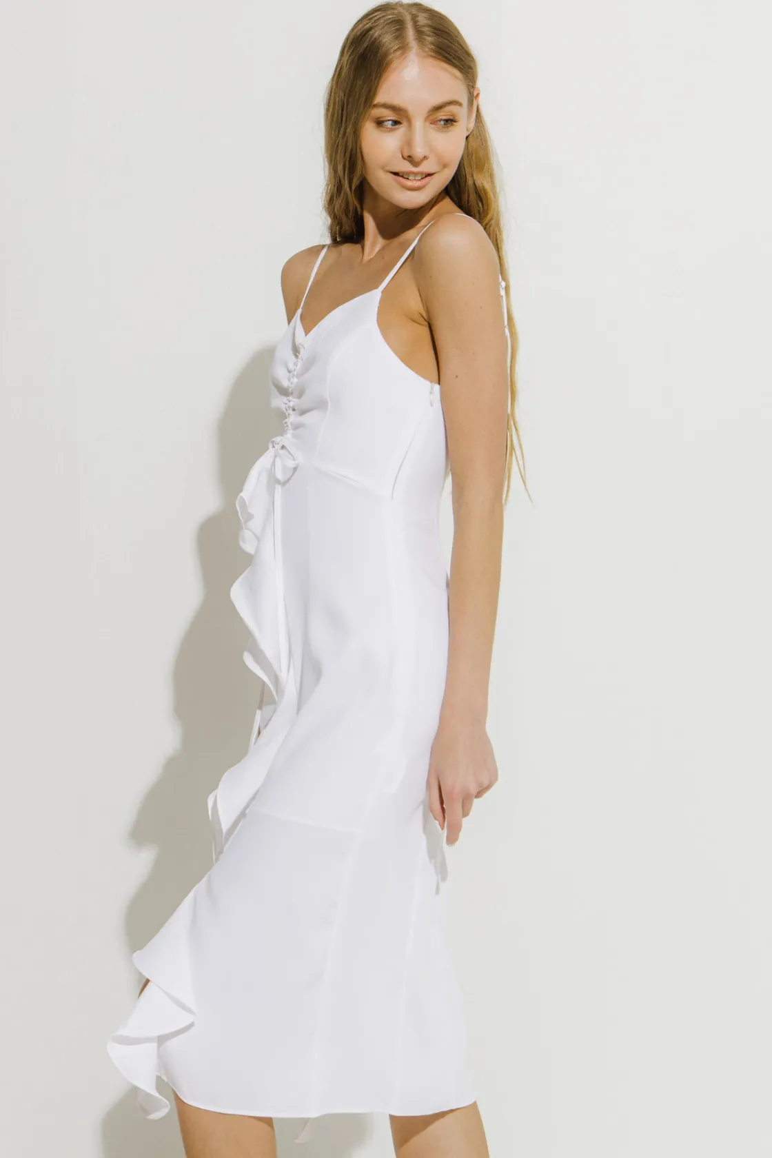 endless_rose__cascading_r_5.webp ENDLESS ROSE White Dresses | Tops*- Cascading Ruffle Dress