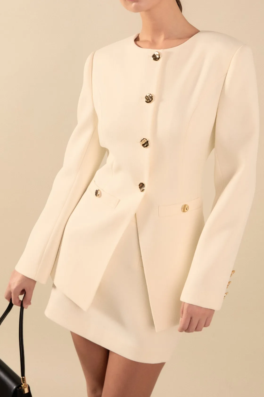 endless_rose__celia_linen_0-1.webp ENDLESS ROSE Matching Sets | Jackets & Coats*- Celia Linen Blend Jacket CREAM