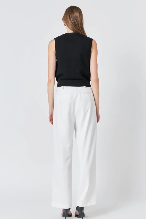 ENDLESS ROSE Tops*- Chain Detail Vest BLACK