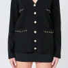 ENDLESS ROSE Jackets & Coats | Tops*- Chain Oversized Cardigan BLACK