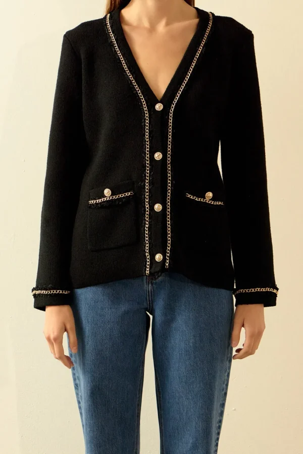 ENDLESS ROSE Sweaters & Knits | Tops*- Chain Trim Cardigan