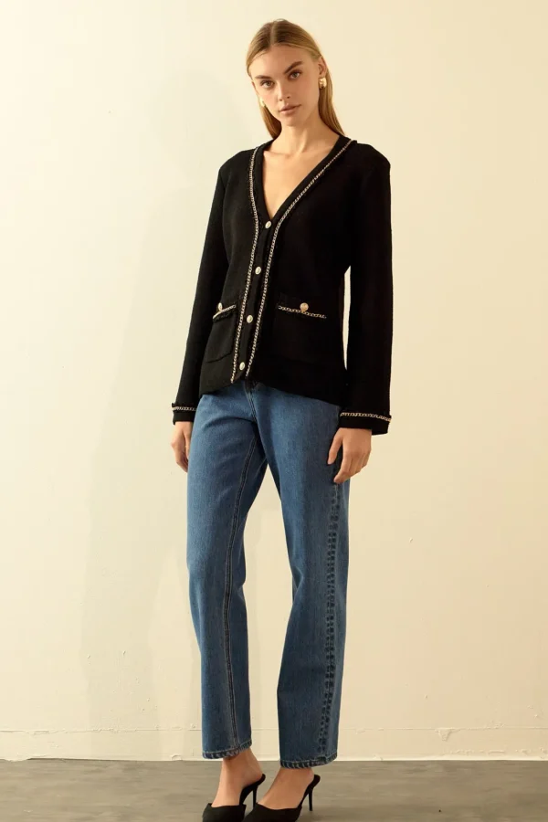 ENDLESS ROSE Sweaters & Knits | Tops*- Chain Trim Cardigan