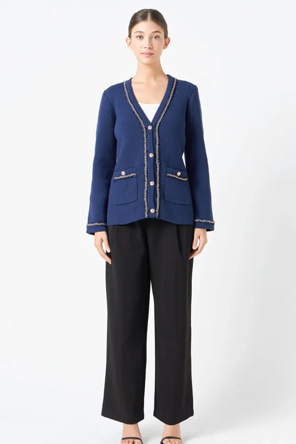ENDLESS ROSE Sweaters & Knits | Tops*- Chain Trim Cardigan