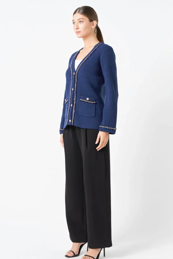 ENDLESS ROSE Sweaters & Knits | Tops*- Chain Trim Cardigan