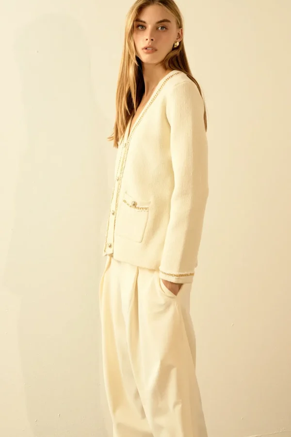 ENDLESS ROSE Sweaters & Knits | Tops*- Chain Trim Cardigan