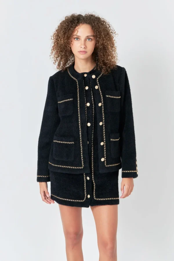 ENDLESS ROSE Jackets & Coats | Tops*- Chain Trimmed Jacket