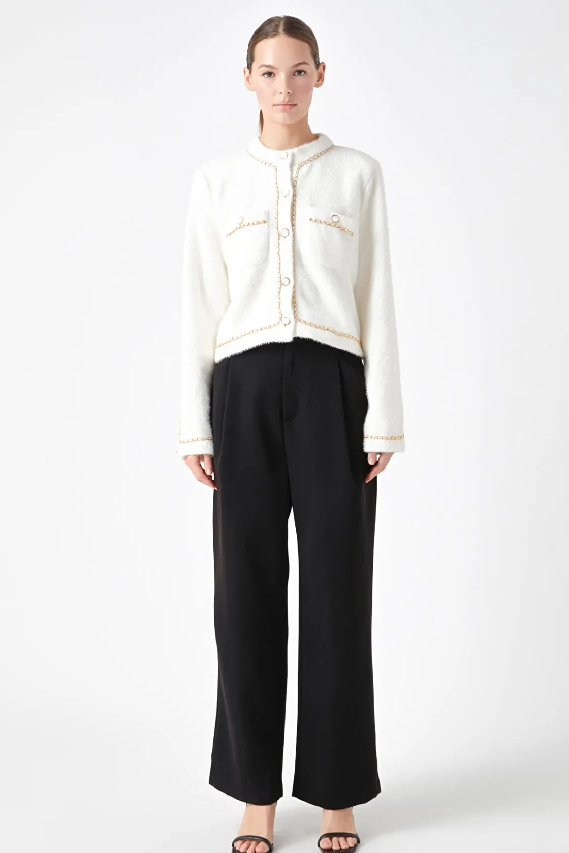 endless_rose__chaintrimme_19.webp ENDLESS ROSE Jackets & Coats | Tops*- Chain-Trimmed Jacket