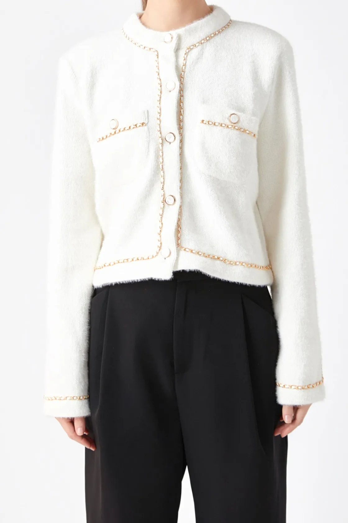 endless_rose__chaintrimme_20.webp ENDLESS ROSE Jackets & Coats | Tops*- Chain-Trimmed Jacket