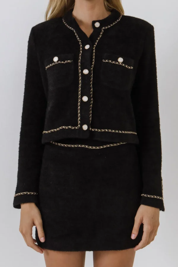 ENDLESS ROSE Jackets & Coats | Tops*- Chain-Trimmed Jacket