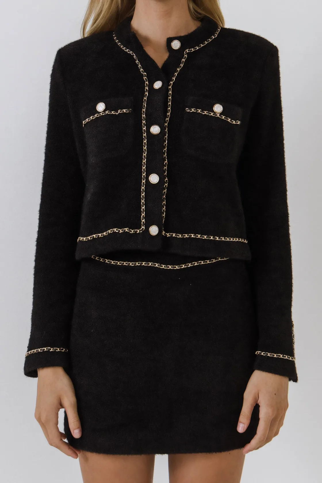 endless_rose__chaintrimme_25.webp ENDLESS ROSE Jackets & Coats | Tops*- Chain-Trimmed Jacket