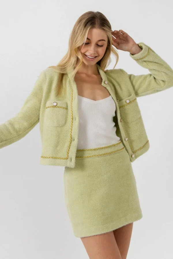 ENDLESS ROSE Jackets & Coats | Tops*- Chain-Trimmed Jacket