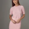 ENDLESS ROSE Matching Sets | Skirts*- Check Knit Mini Skirt PINK/IVORY