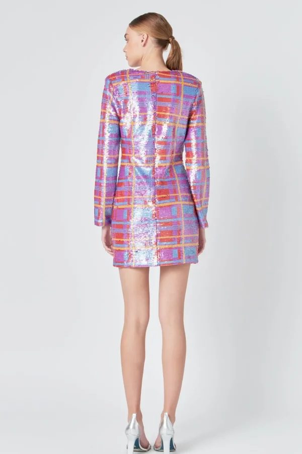 ENDLESS ROSE Sequin Dresses | Tops*- Check Pattern Sequins Dress MULTI