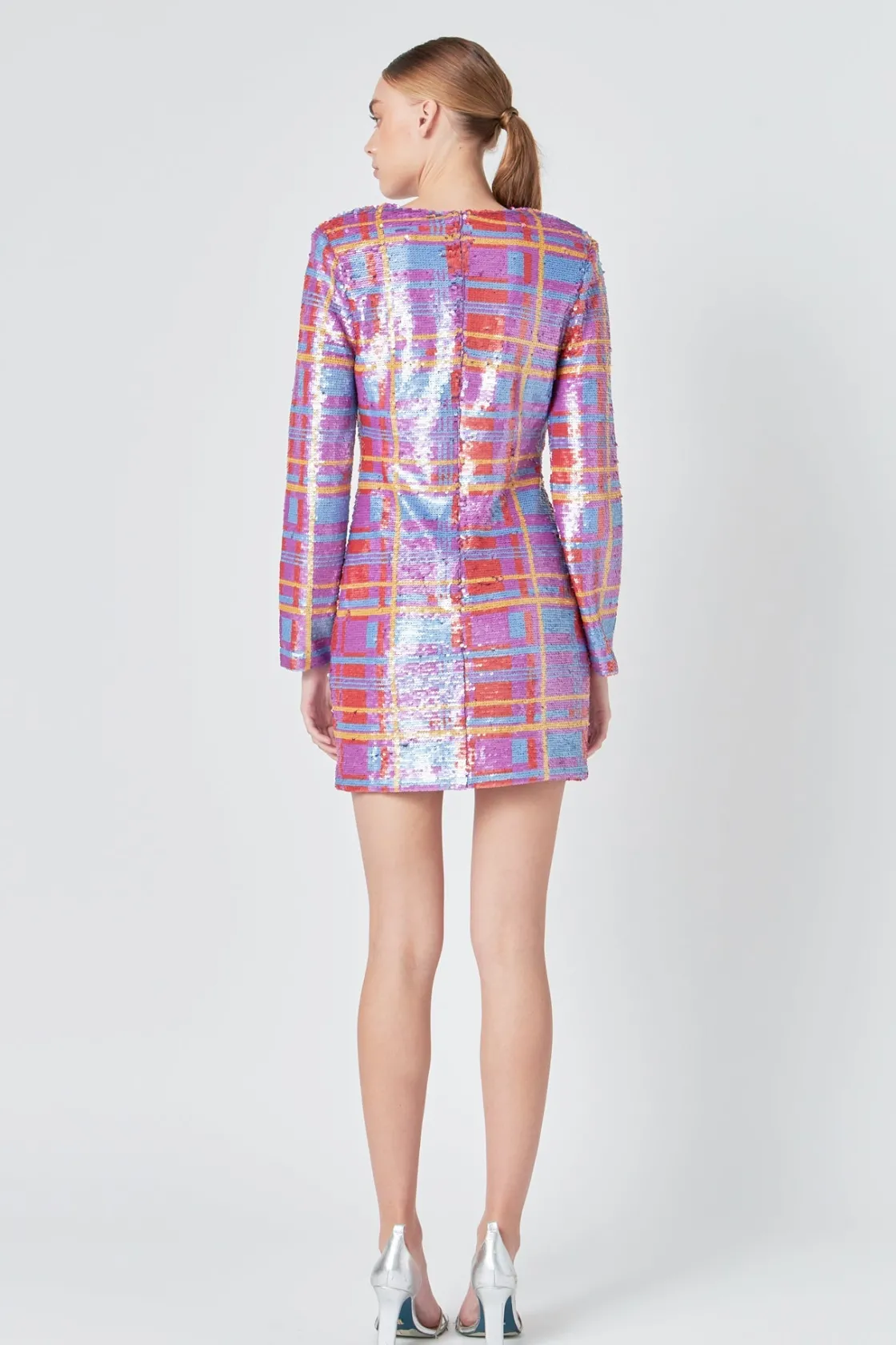 endless_rose__check_patte_2.webp ENDLESS ROSE Sequin Dresses | Tops*- Check Pattern Sequins Dress MULTI