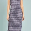 ENDLESS ROSE Knit Dresses | Bodycon Dresses*- Check Sweater Maxi Dress NAVY/PINK