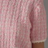 ENDLESS ROSE Matching Sets | Tops*- Checker Knit Top PINK/IVORY