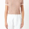 ENDLESS ROSE Sweaters & Knits*- Checkered Knit Top CAMEL/PINK