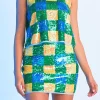 ENDLESS ROSE Matching Sets*- Checkered Sequin Top