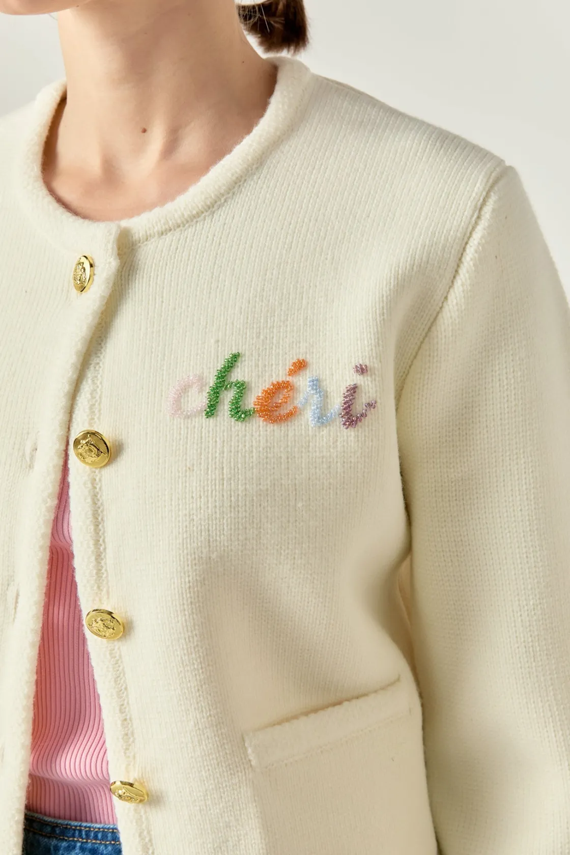 endless_rose__cheri_beade_0.webp ENDLESS ROSE Sweaters & Knits | Tops*- Cheri Beaded Cardigan IVORY