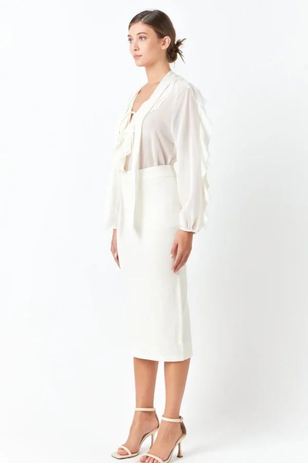 ENDLESS ROSE Tops*- Chiffon Peekaboo Top