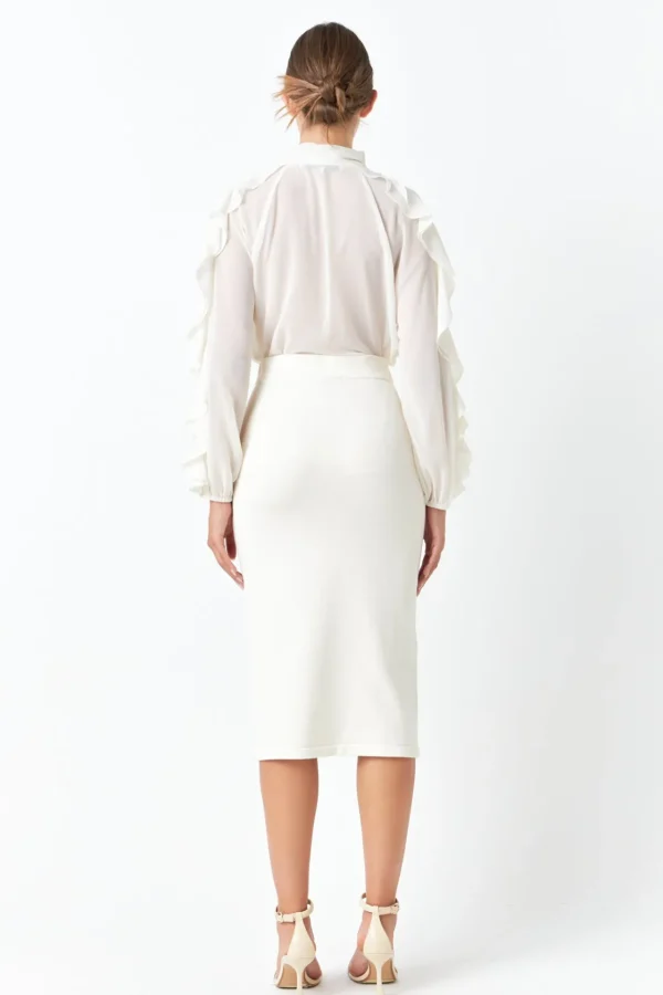 ENDLESS ROSE Tops*- Chiffon Peekaboo Top