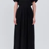 ENDLESS ROSE Tops*- Chiffon Plisse Back Cutout Maxi Dress