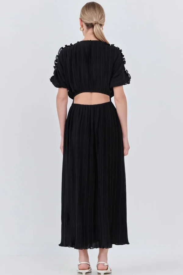 ENDLESS ROSE Tops*- Chiffon Plisse Back Cutout Maxi Dress