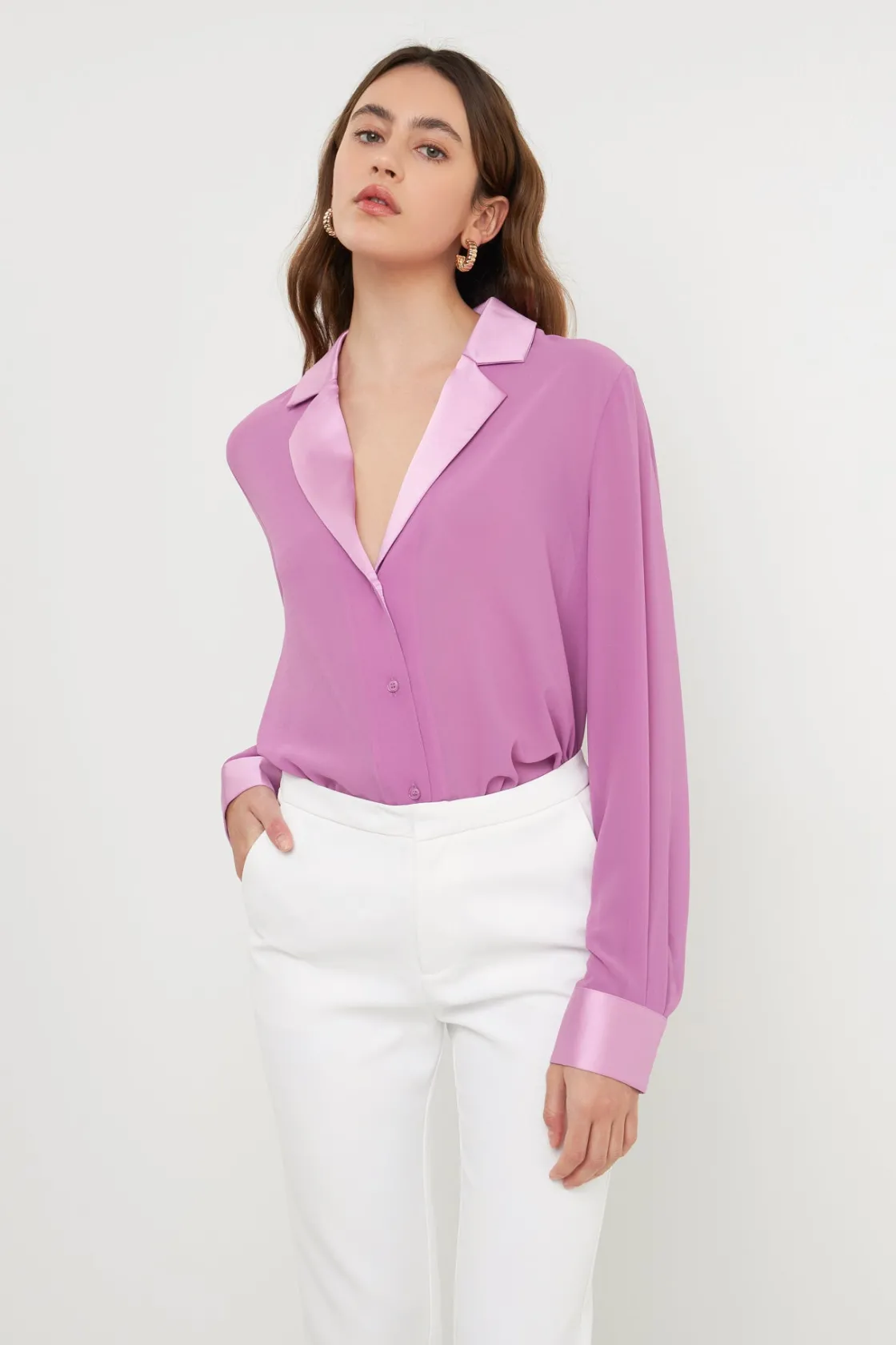 endless_rose__chiffon_shi_8.webp ENDLESS ROSE Tops*- Chiffon Shirt