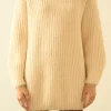 ENDLESS ROSE Sweaters & Knits | Tops*- Chunky Rib Oversized Mini Dress CREAM