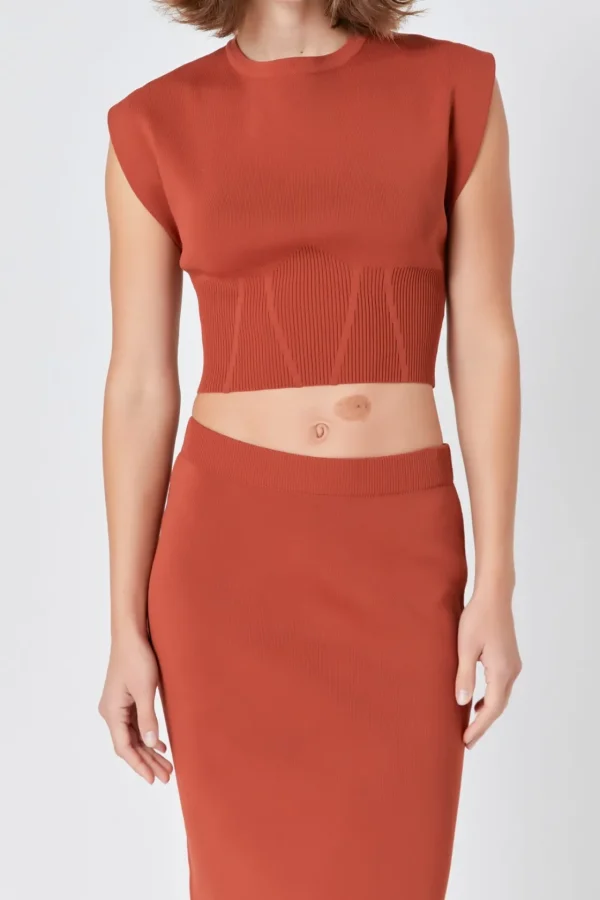 ENDLESS ROSE Sweaters & Knits | Tops*- Cinched Waist Sleeveless Knit Top